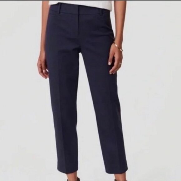 LOFT Pants - LOFT The Rivera Pant, Cropped Julie Fit, Size 8, Color Navy
